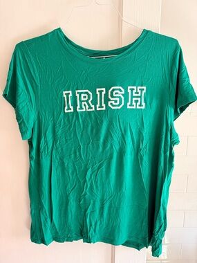 Brit NY- 'IRISH' Short Sleeve Graphic Tee, Green, Size XL NWT